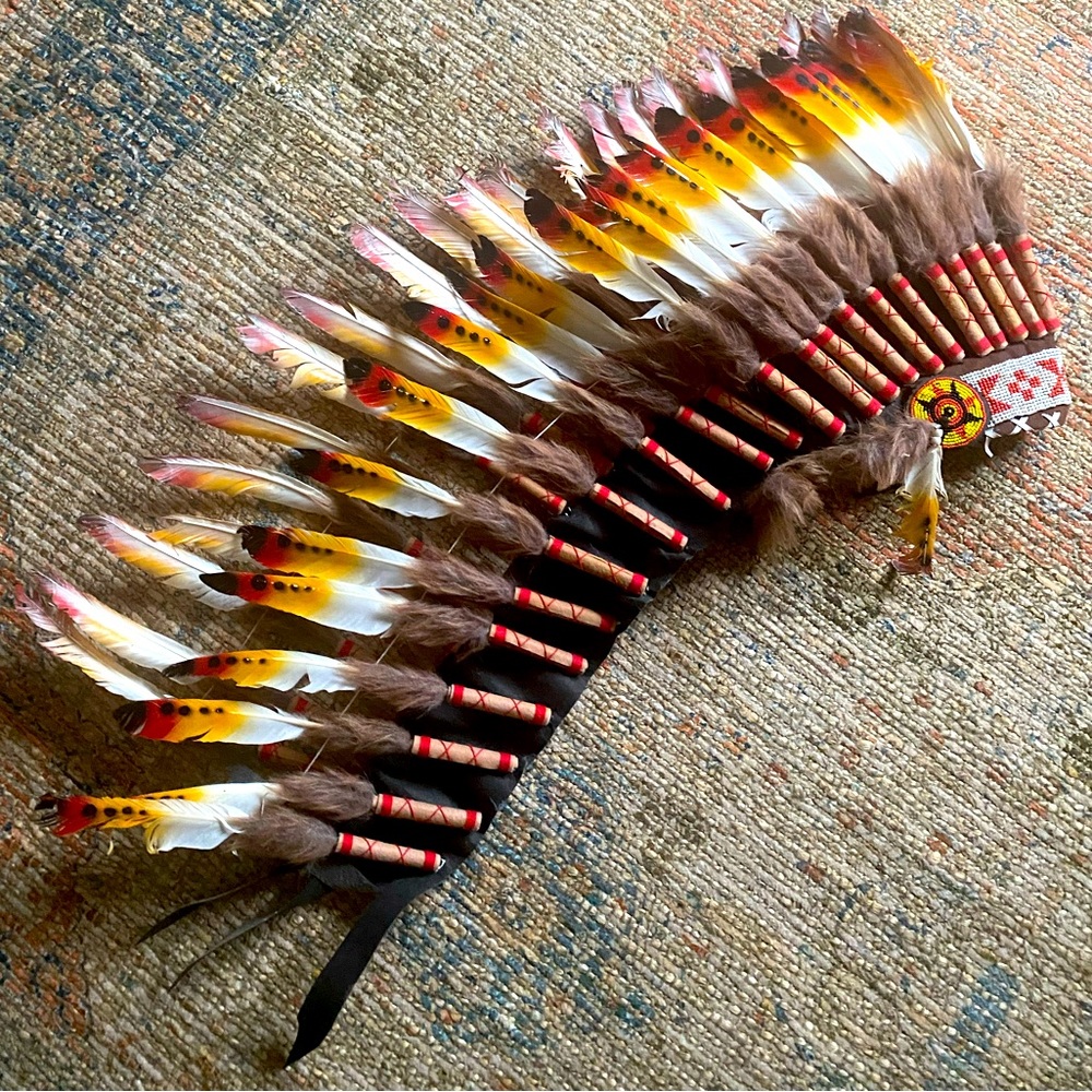 *Costume* feather headdress.